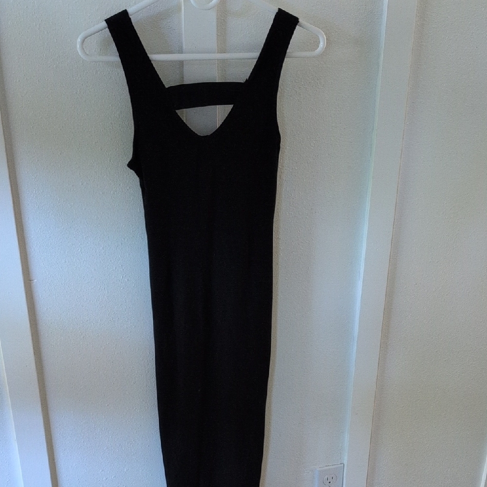 Commense Black Backless Dress